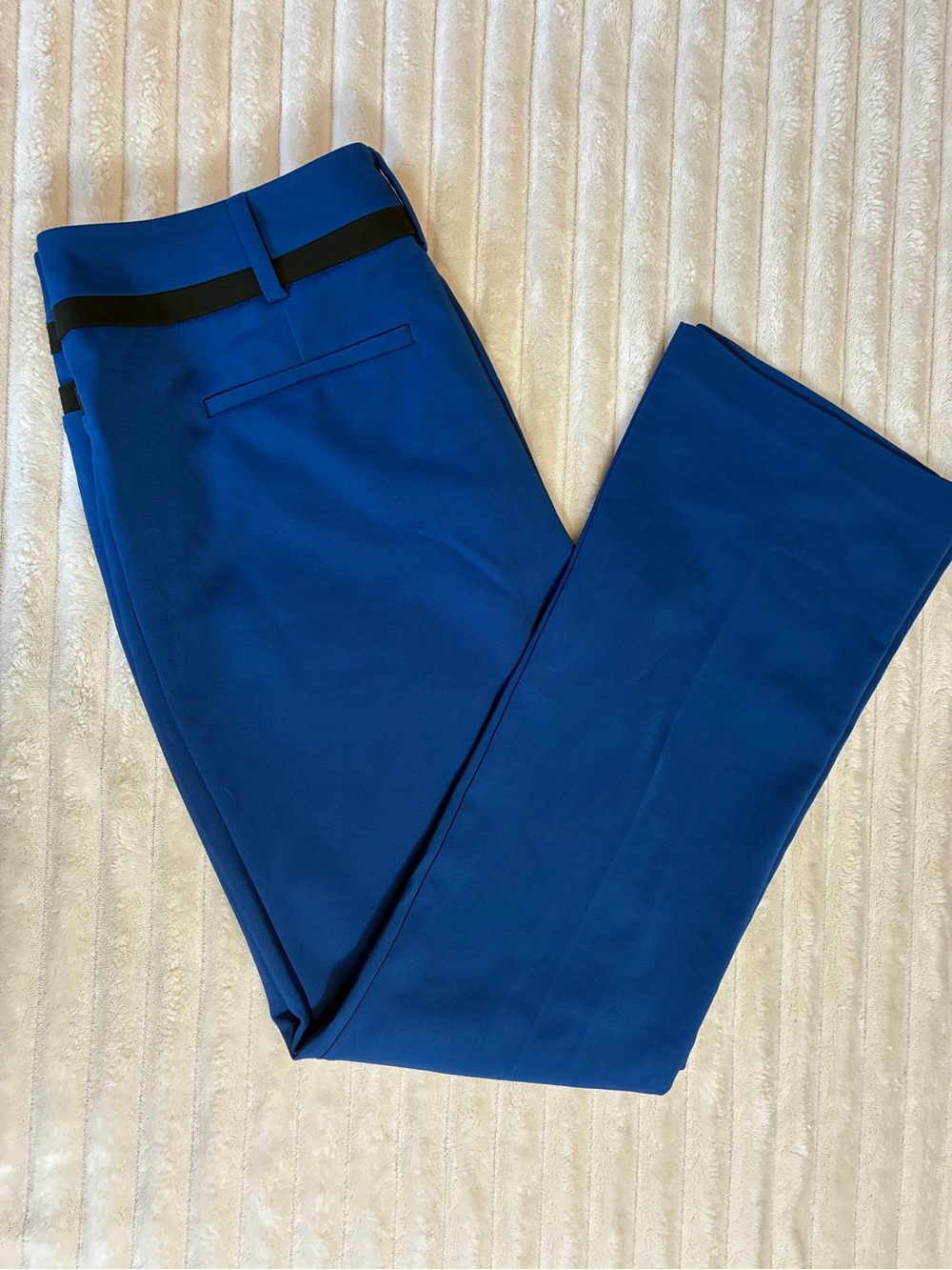 NY & Company 7th Ave Design Studio Size 12 Blue Black Bootcut Dress Pants